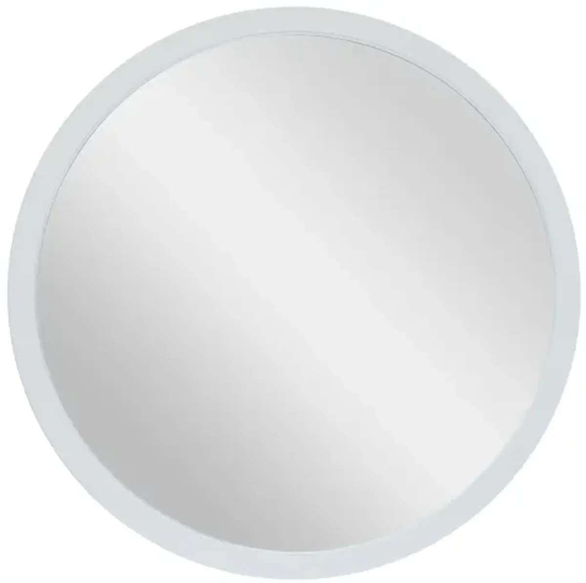 Ivy Collection White Wood Wall Mirror