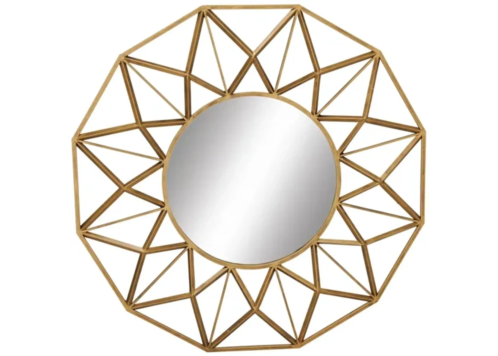 Ivy Collection Gold Metal Wall Mirror in Gold by UMA Enterprises