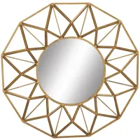 Ivy Collection Gold Metal Wall Mirror in Gold by UMA Enterprises