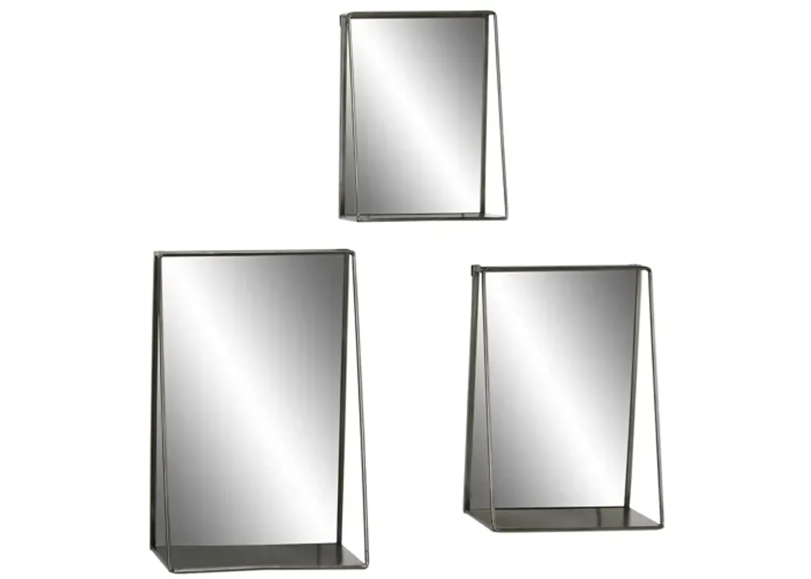 Ivy Collection Set of 3 Gold Metal Wall Mirrors in Gold by UMA Enterprises