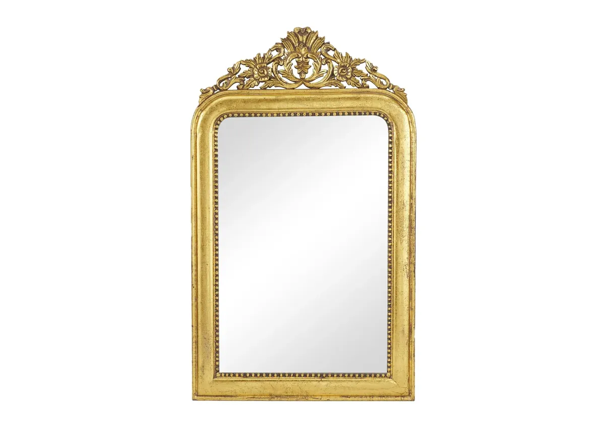 Ivy Collection Gold Wood Wall Mirror in Gold by UMA Enterprises