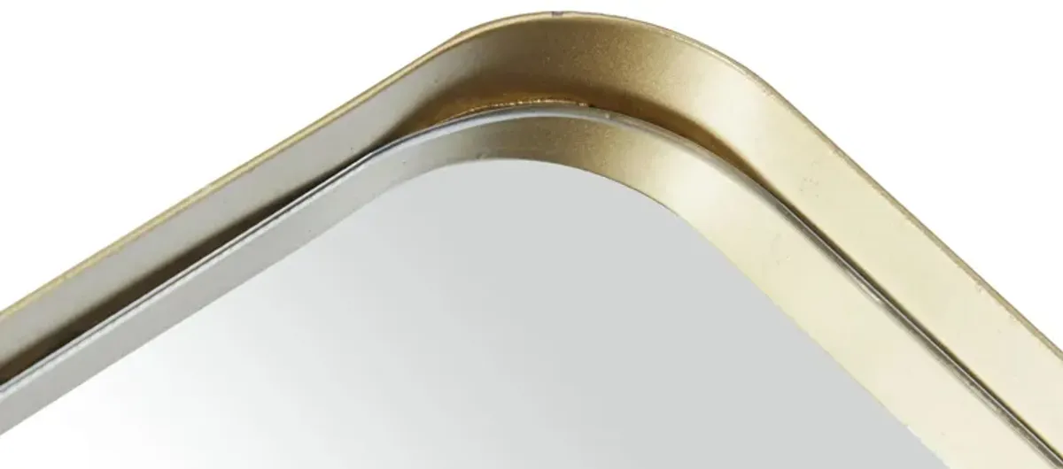 Ivy Collection Gold Metal Wall Mirror