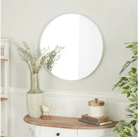 Ivy Collection White Wood Wall Mirror in White by UMA Enterprises