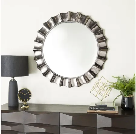 Ivy Collection Black Aluminum Wall Mirror in Black by UMA Enterprises
