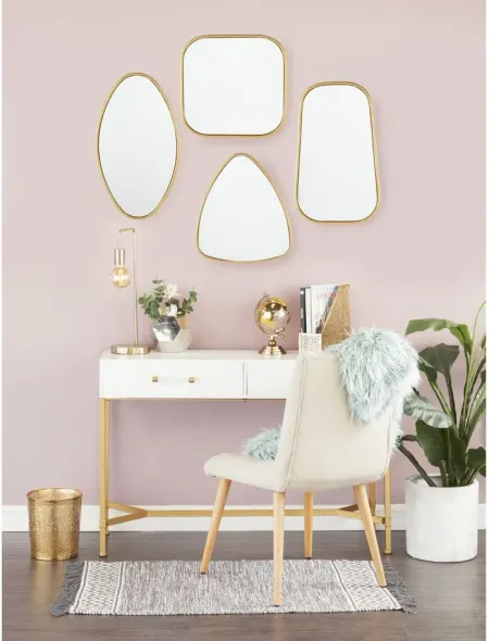 Ivy Collection Set of 4 Gold Wood Wall Mirrors in Gold by UMA Enterprises
