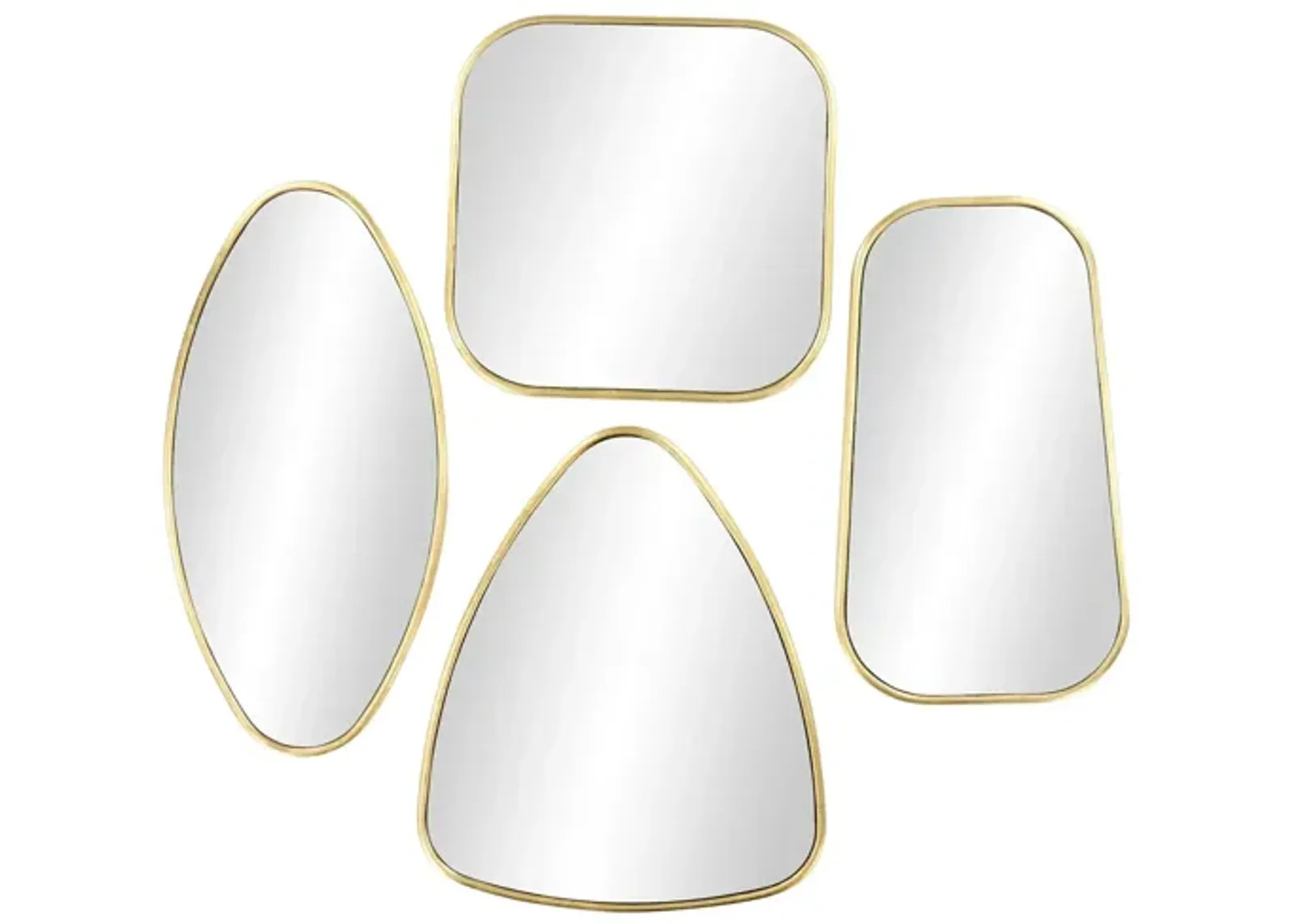 Ivy Collection Set of 4 Gold Wood Wall Mirrors in Gold by UMA Enterprises