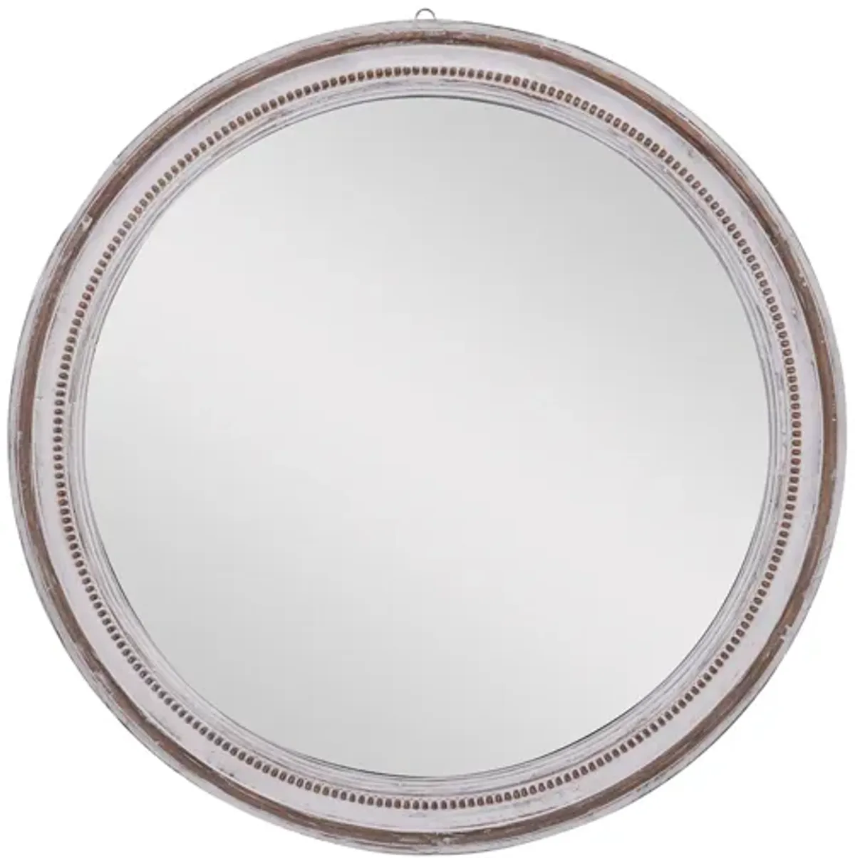 Ivy Collection White Wood Wall Mirror in White by UMA Enterprises