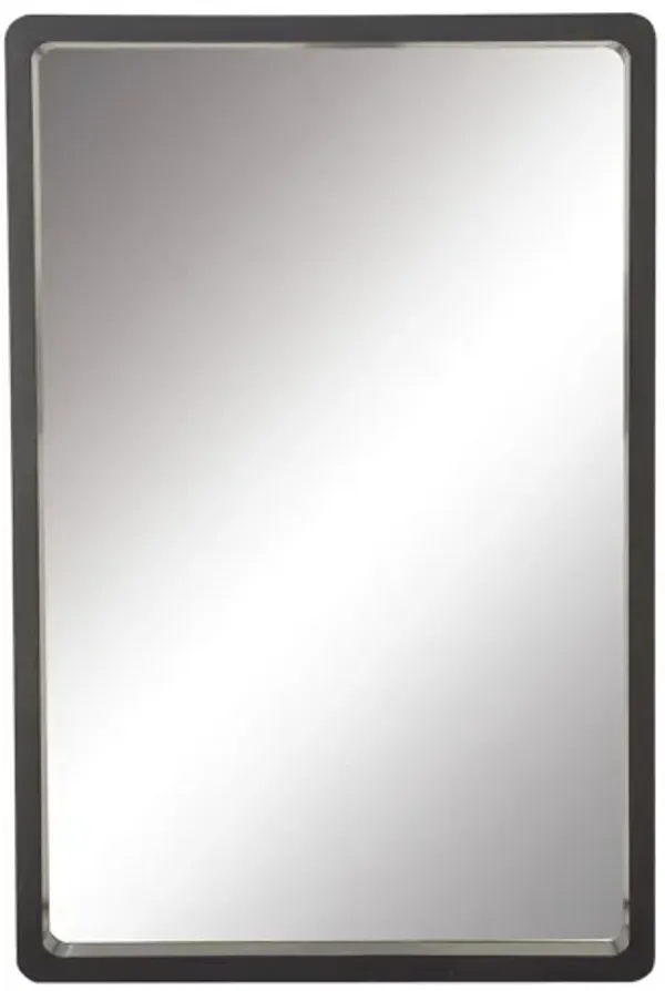 Ivy Collection Black Wood Wall Mirror