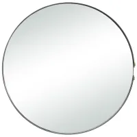 Ivy Collection Black Metal Wall Mirror in Black by UMA Enterprises