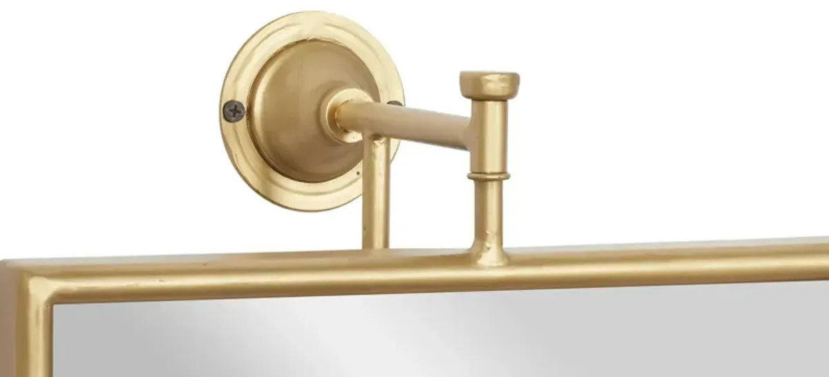 Ivy Collection Gold Wood Wall Mirror