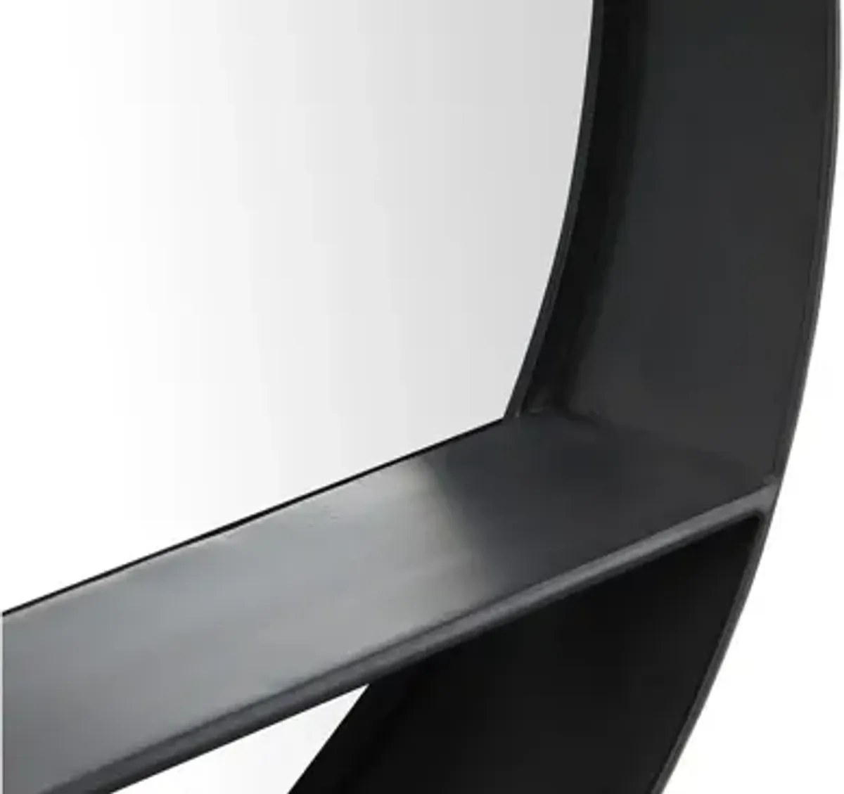 Ivy Collection Black Metal Wall Mirror