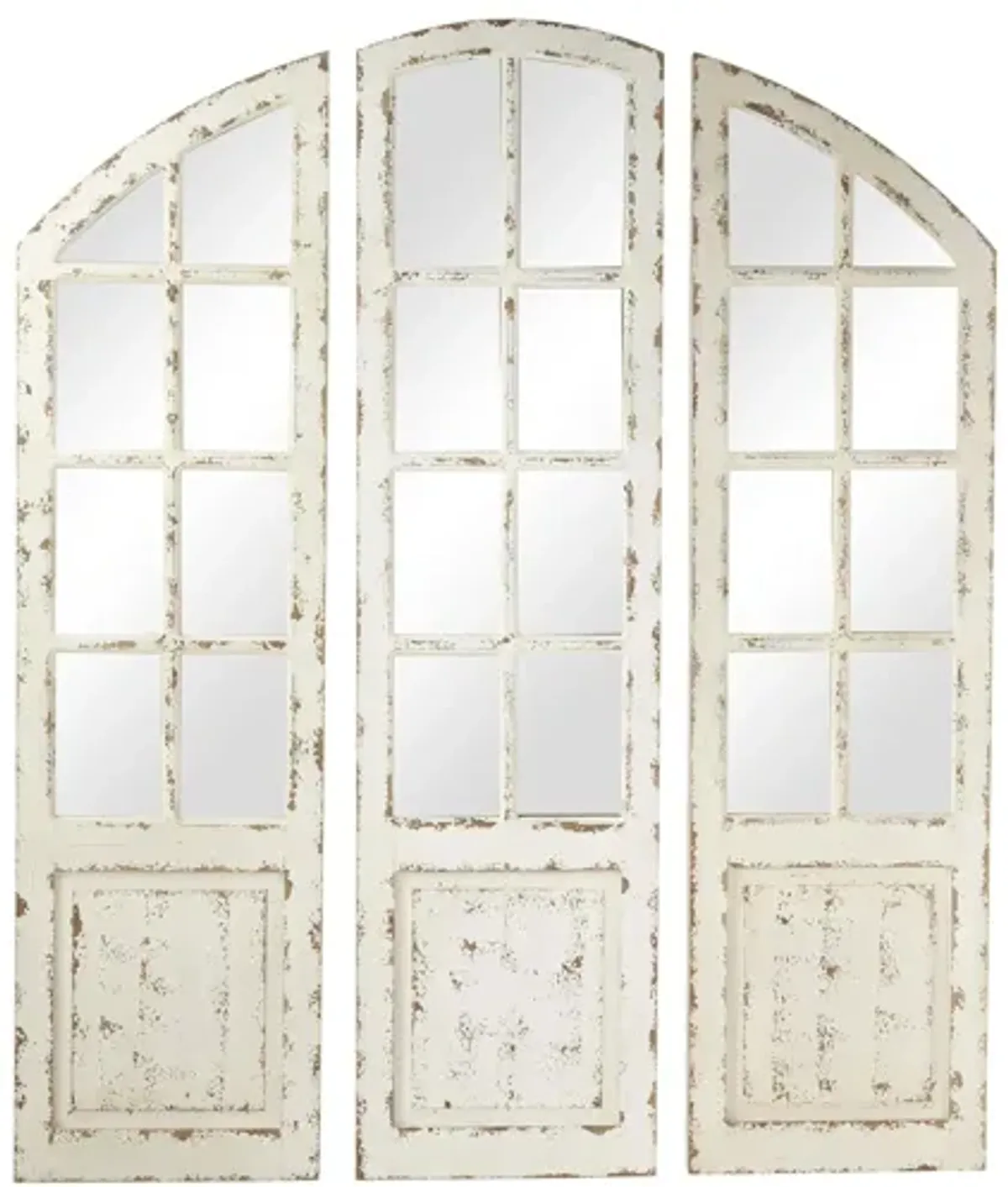 Ivy Collection Set of 3 White Wood Wall Mirrors in White by UMA Enterprises