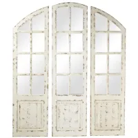 Ivy Collection Set of 3 White Wood Wall Mirrors in White by UMA Enterprises