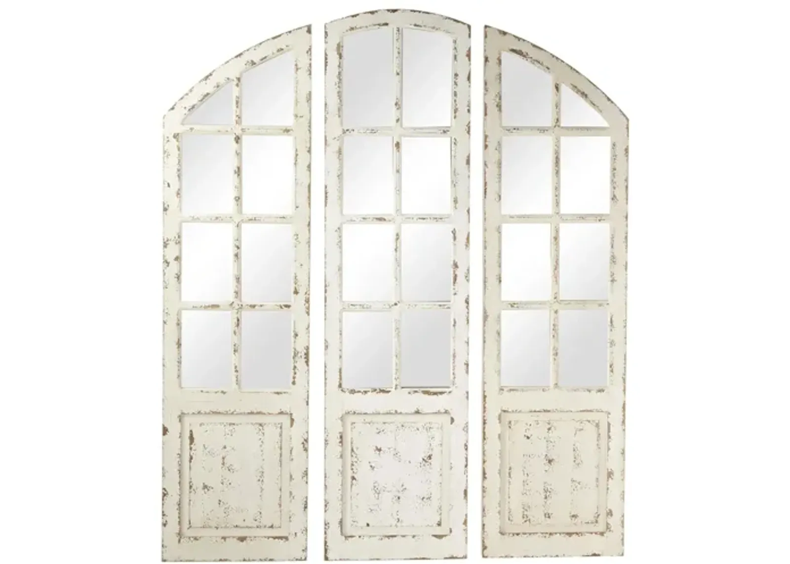 Ivy Collection Set of 3 White Wood Wall Mirrors in White by UMA Enterprises