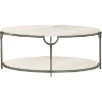 Morello Oval Coffee Table in Nickel by Bernhardt