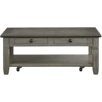 Lark Cocktail Table in 2-Tone Finish (Coffee and Antique Gray) by Homelegance