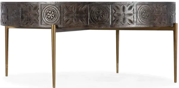 Commerce & Market Carved Round Cocktail Table