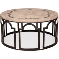 Estelle Round Cocktail Table in Washed Gray by Riverside Furniture