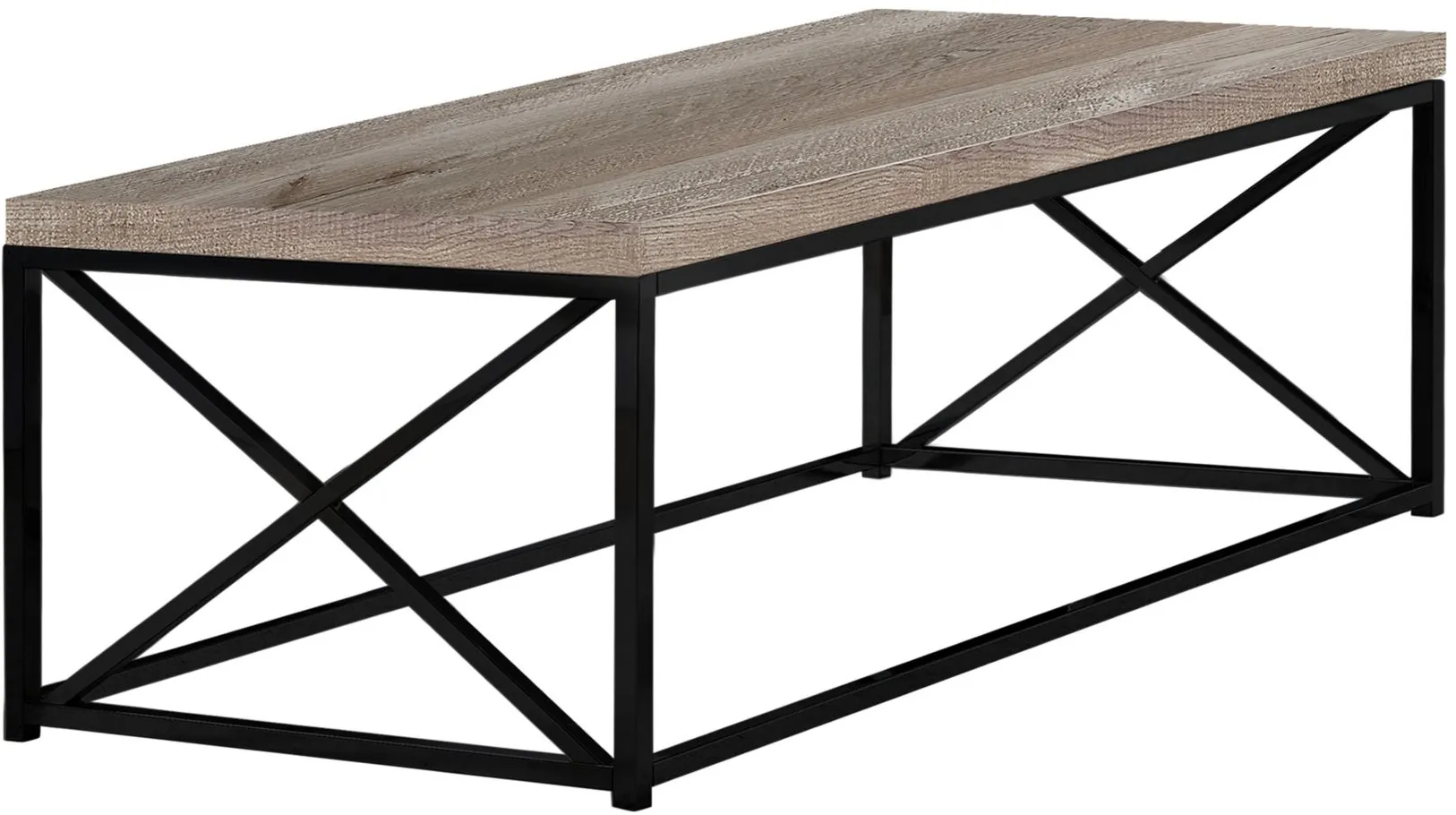 Haan Rectangular Cocktail Table in Taupe/Black by Monarch Specialties