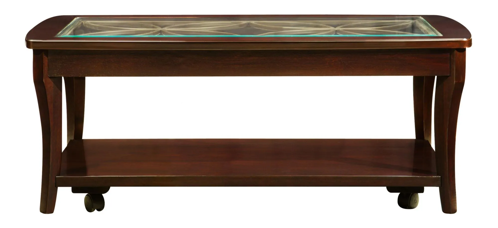 Annandale Rectangular Glass Coffee Table in Dark Mahogany by Riverside Furniture