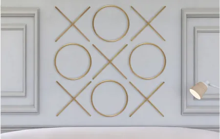 XOXO Gold Stainless Steel Wall Decor in Gold by Meridian Furniture