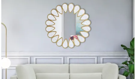 Shell White Mirror in White by Meridian Furniture