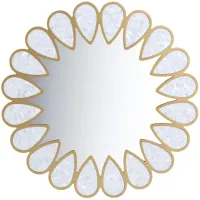 Shell White Mirror in White by Meridian Furniture