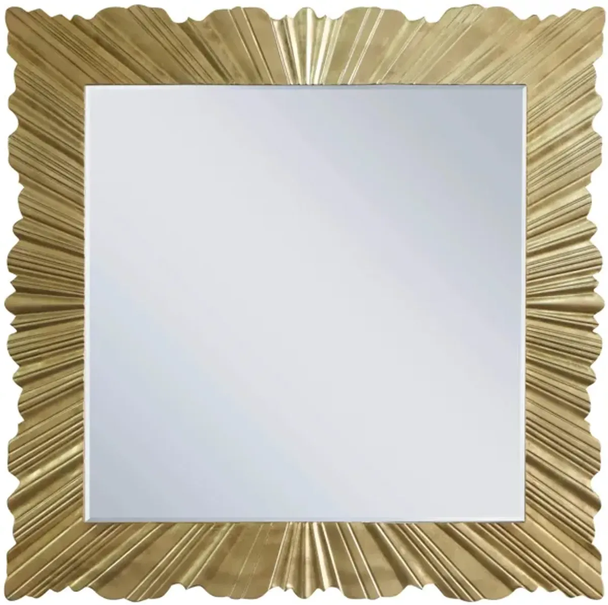 Golda Gold Leaf Mirror in Gold by Meridian Furniture