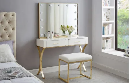 Hollywood Gold Mirror in Gold by Meridian Furniture