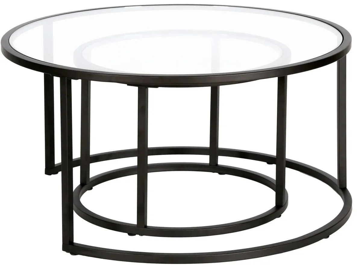 Kay Nesting Coffee Table Set in Blackened Bronze by Hudson & Canal