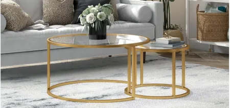 Kay Nesting Coffee Table Set in Brass by Hudson & Canal