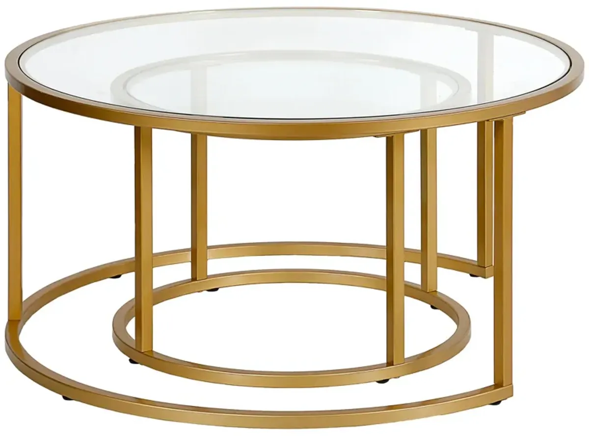 Kay Nesting Coffee Table Set in Brass by Hudson & Canal