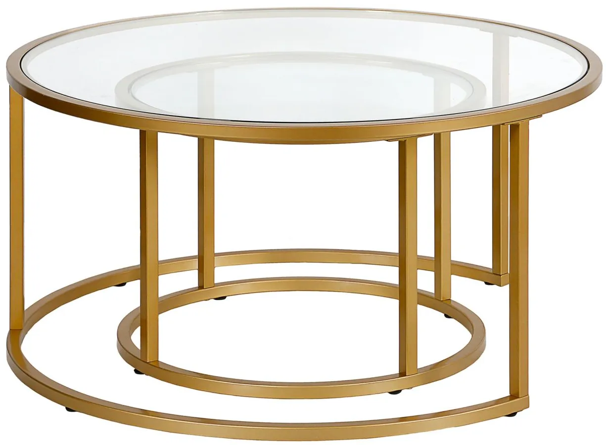Kay Nesting Coffee Table Set in Brass by Hudson & Canal