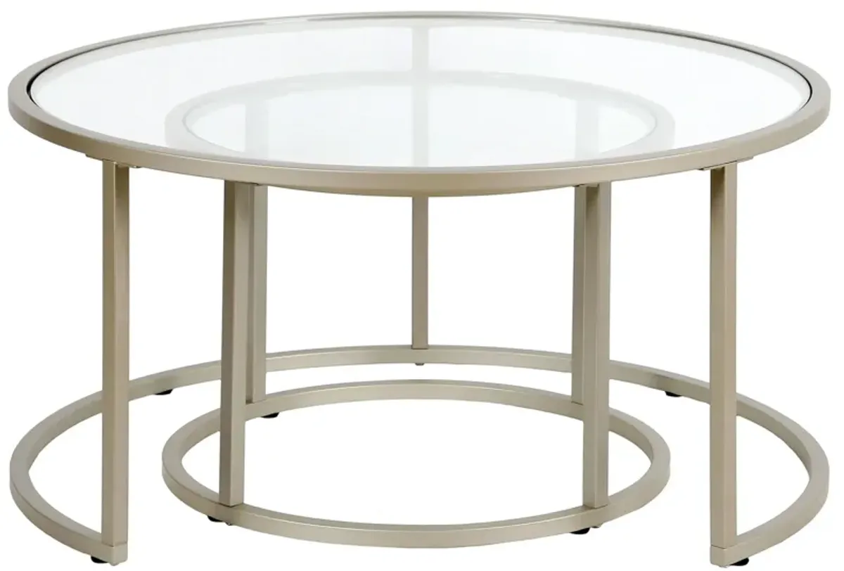 Kay Nesting Coffee Table Set in Satin Nickel by Hudson & Canal