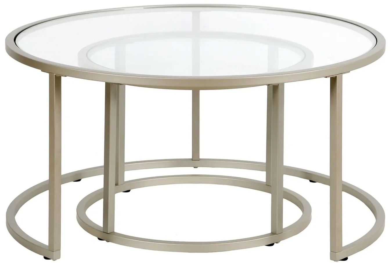 Kay Nesting Coffee Table Set in Satin Nickel by Hudson & Canal