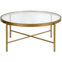 Duxbury Round Coffee Table in Brass by Hudson & Canal