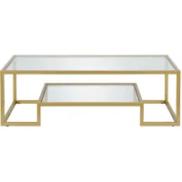 Anne Rectangular Coffee Table in Brass by Hudson & Canal