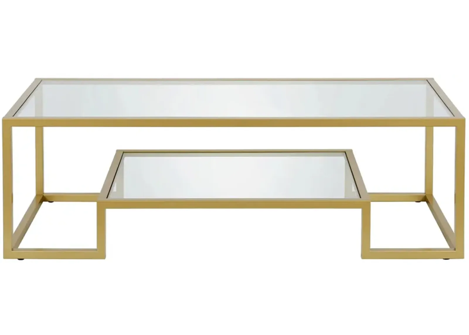 Anne Rectangular Coffee Table in Brass by Hudson & Canal