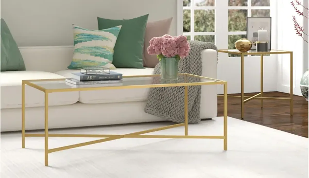 Edena Rectangular Coffee Table with Glass Top