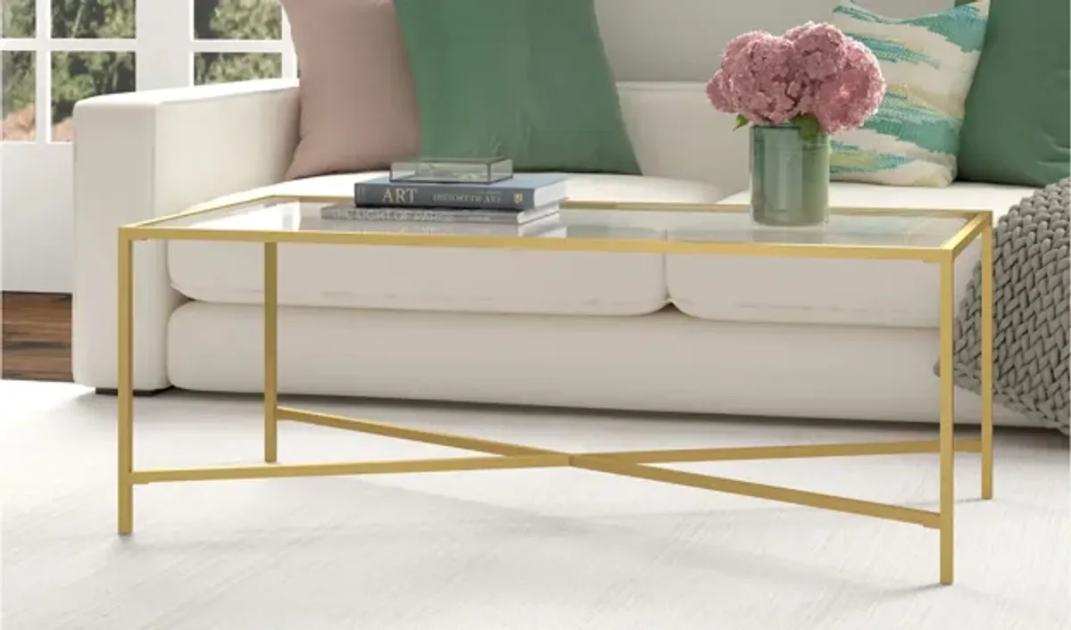 Edena Rectangular Coffee Table with Glass Top
