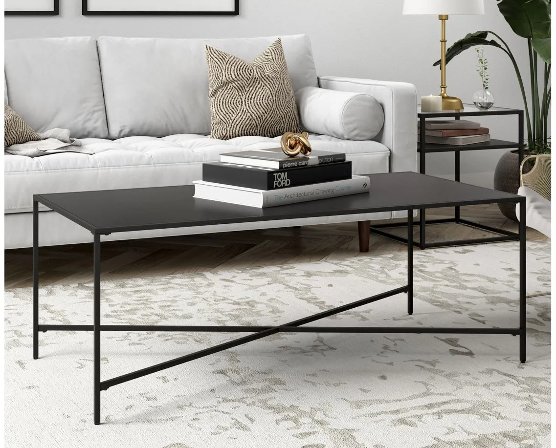 Edena Rectangular Coffee Table with Metal Top