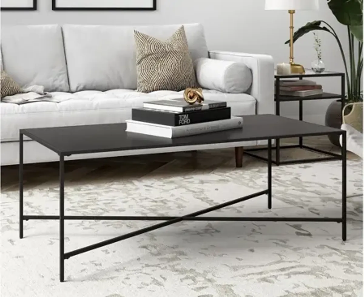 Edena Rectangular Coffee Table with Metal Top
