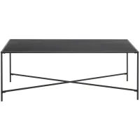 Edena Rectangular Coffee Table with Metal Top in Blackened Bronze by Hudson & Canal