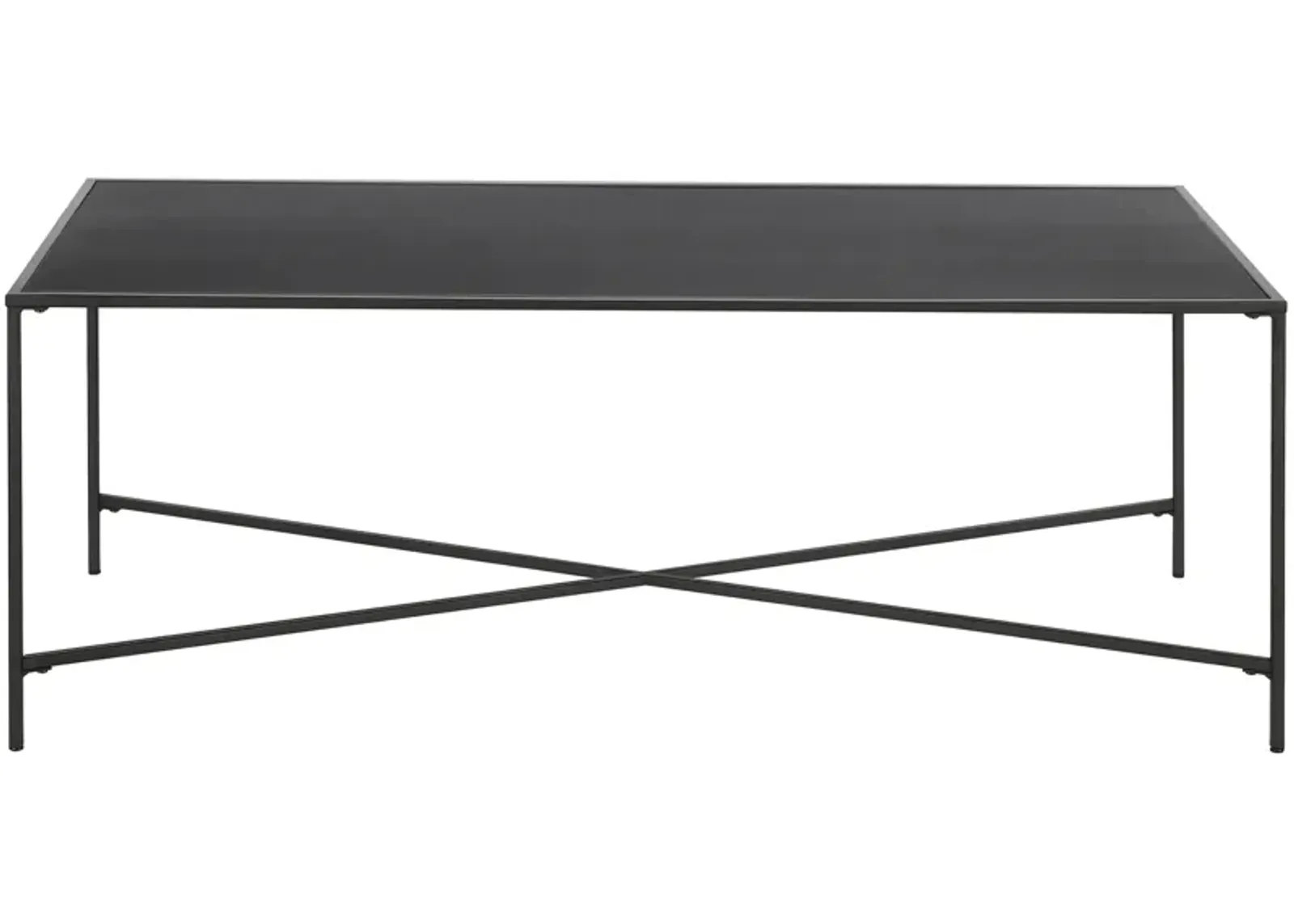 Edena Rectangular Coffee Table with Metal Top in Blackened Bronze by Hudson & Canal