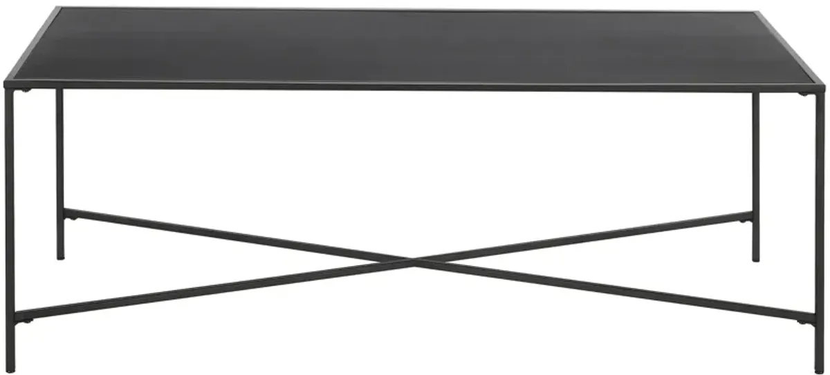 Edena Rectangular Coffee Table with Metal Top in Blackened Bronze by Hudson & Canal