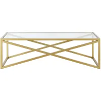 Sarmento Rectangular Coffee Table in Brass by Hudson & Canal