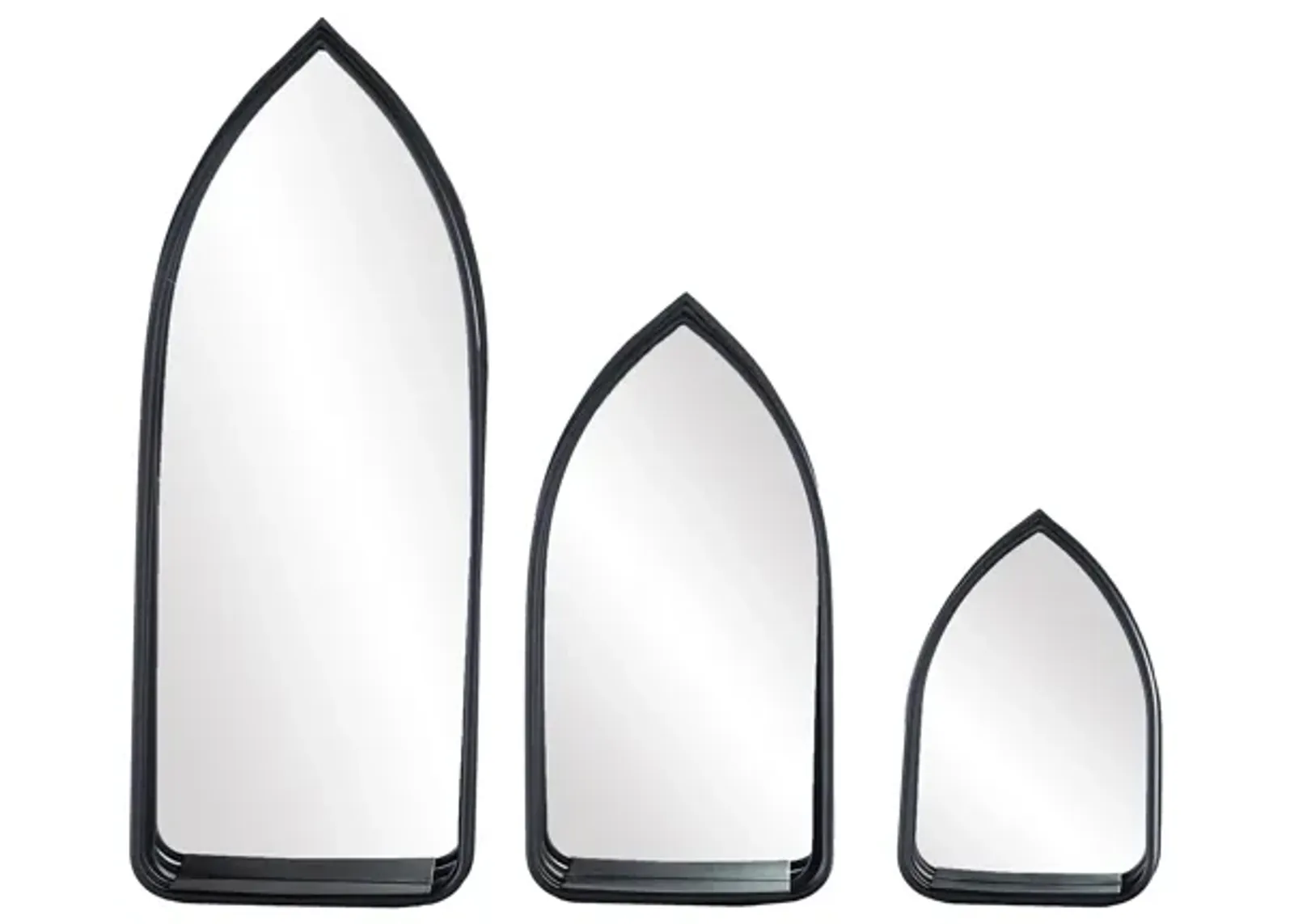 Charleigh 3-pc. Mirror/Shelf Set in Black by SEI Furniture