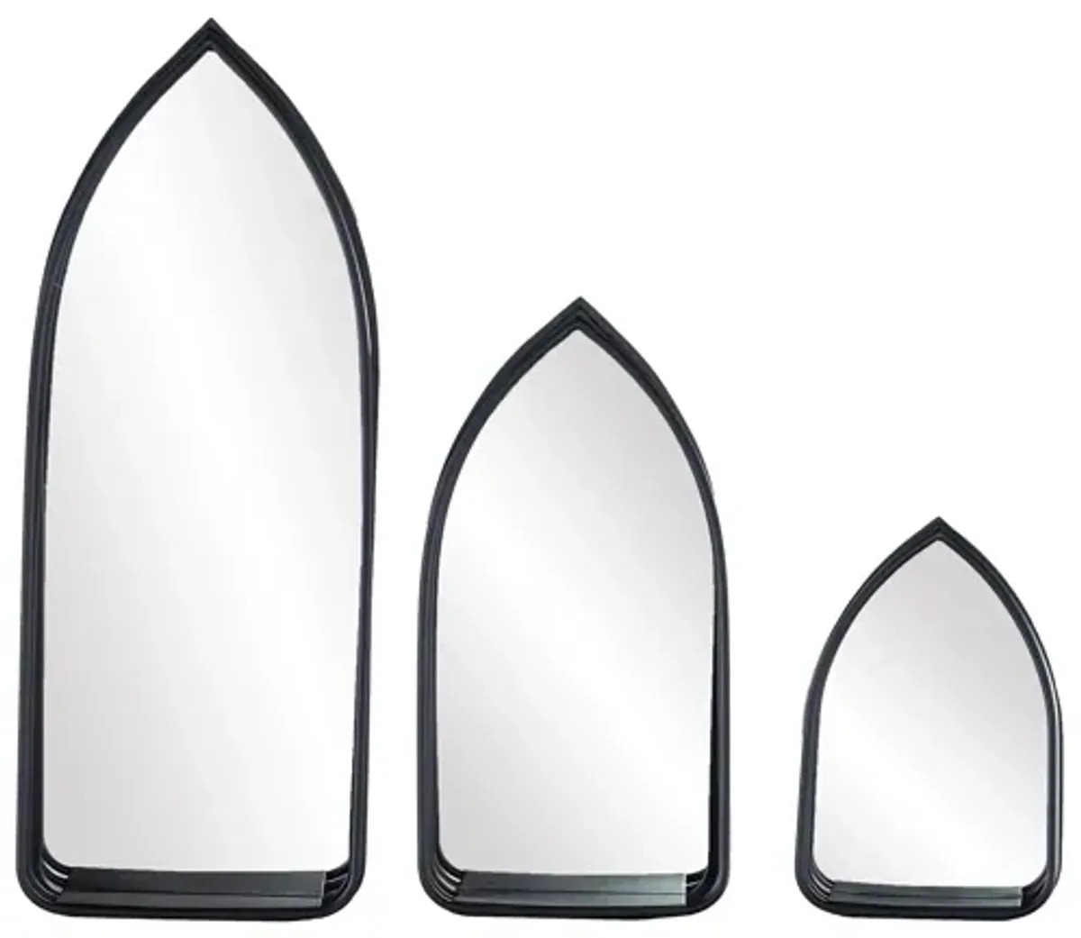 Charleigh 3-pc. Mirror/Shelf Set in Black by SEI Furniture