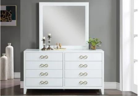 Bowtie Mirror in White/Gold by Meridian Furniture