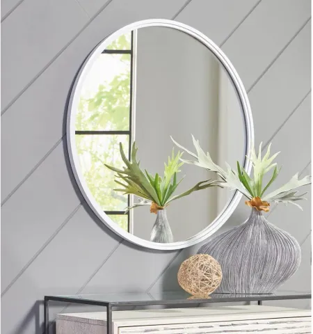 Brocky Accent Mirror in White by Ashley Express